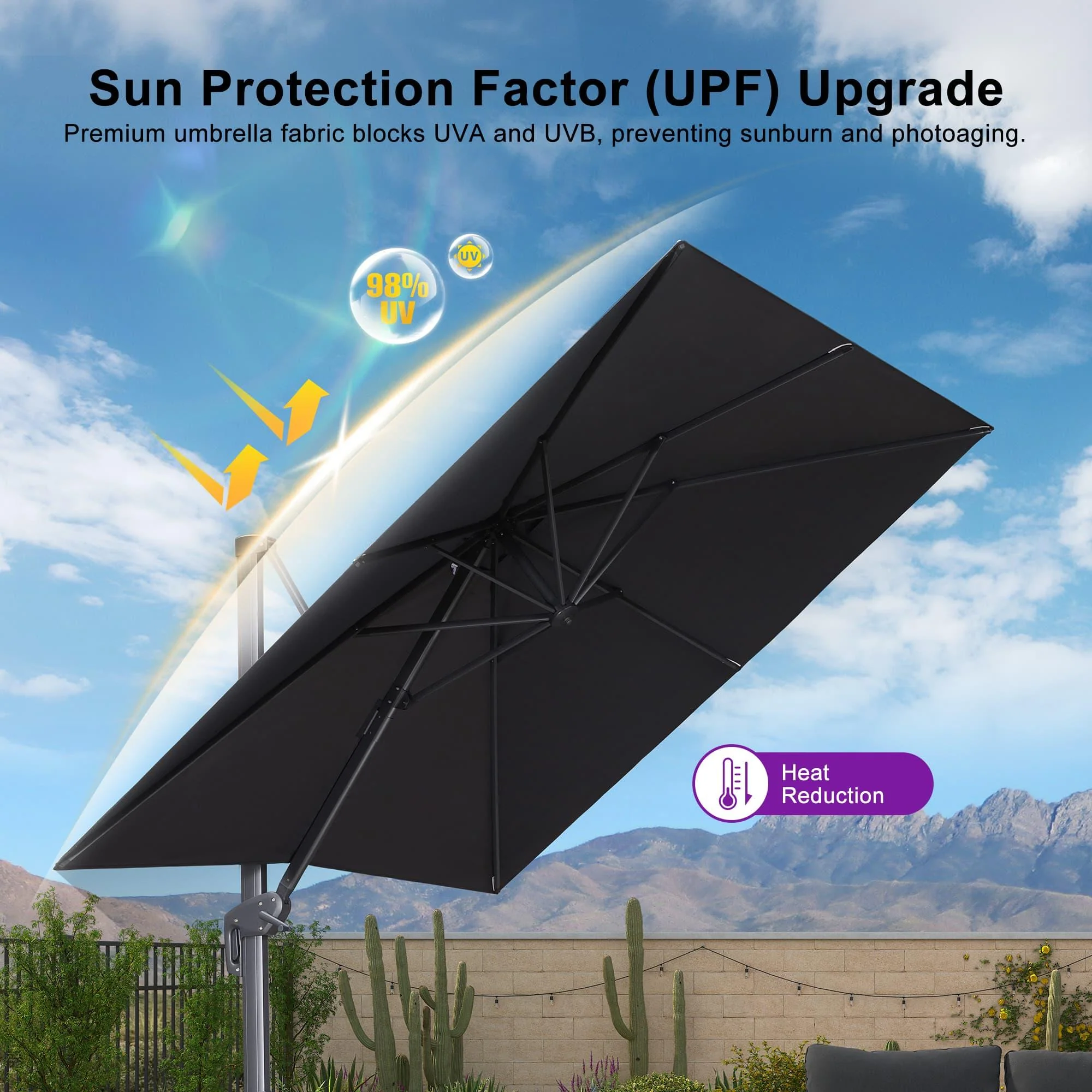 PURPLE LEAF UV Resistant Affordable Patio Outdoor Umbrella with Recycled Fabric - Image 155