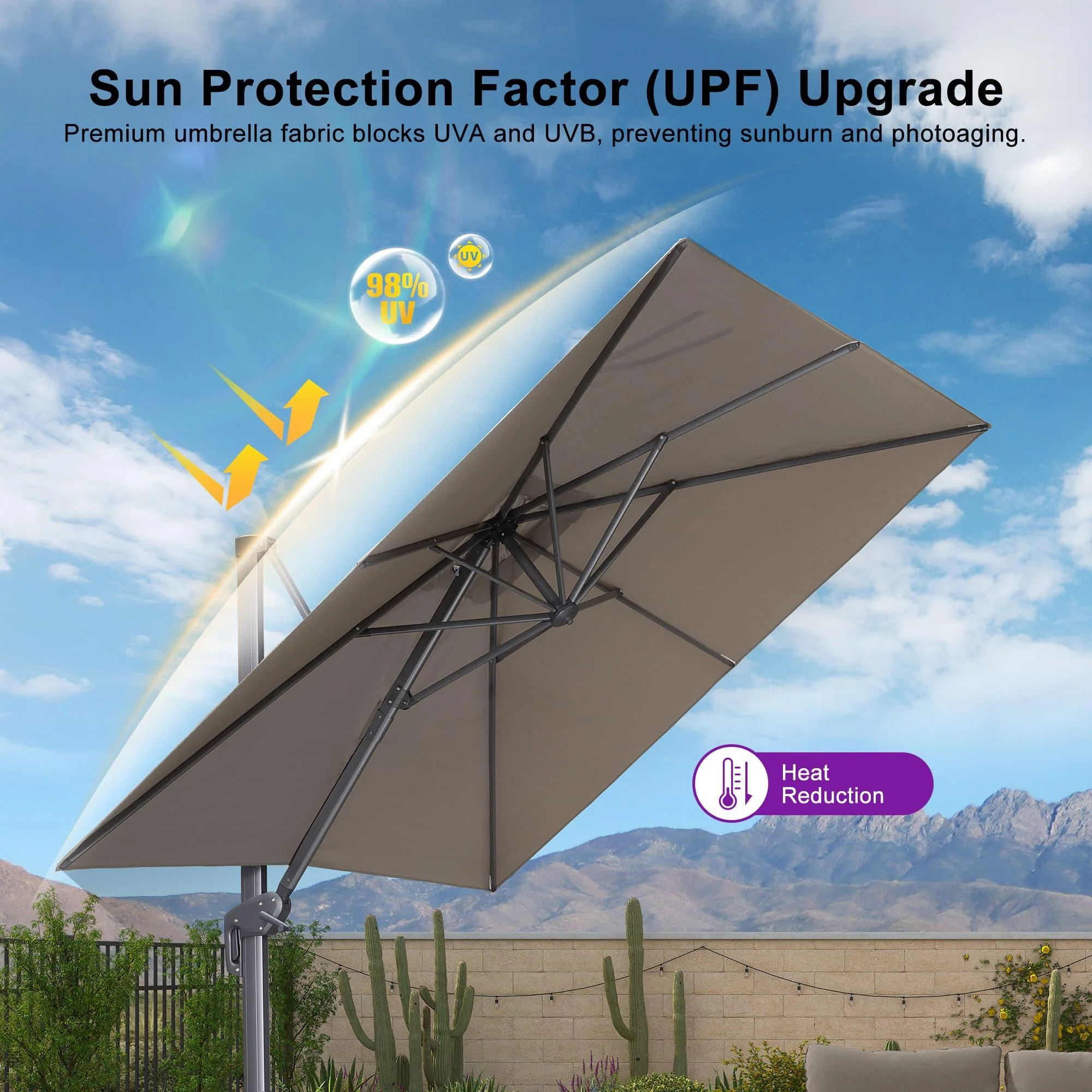 PURPLE LEAF UV Resistant Affordable Patio Outdoor Umbrella with Recycled Fabric - Image 157