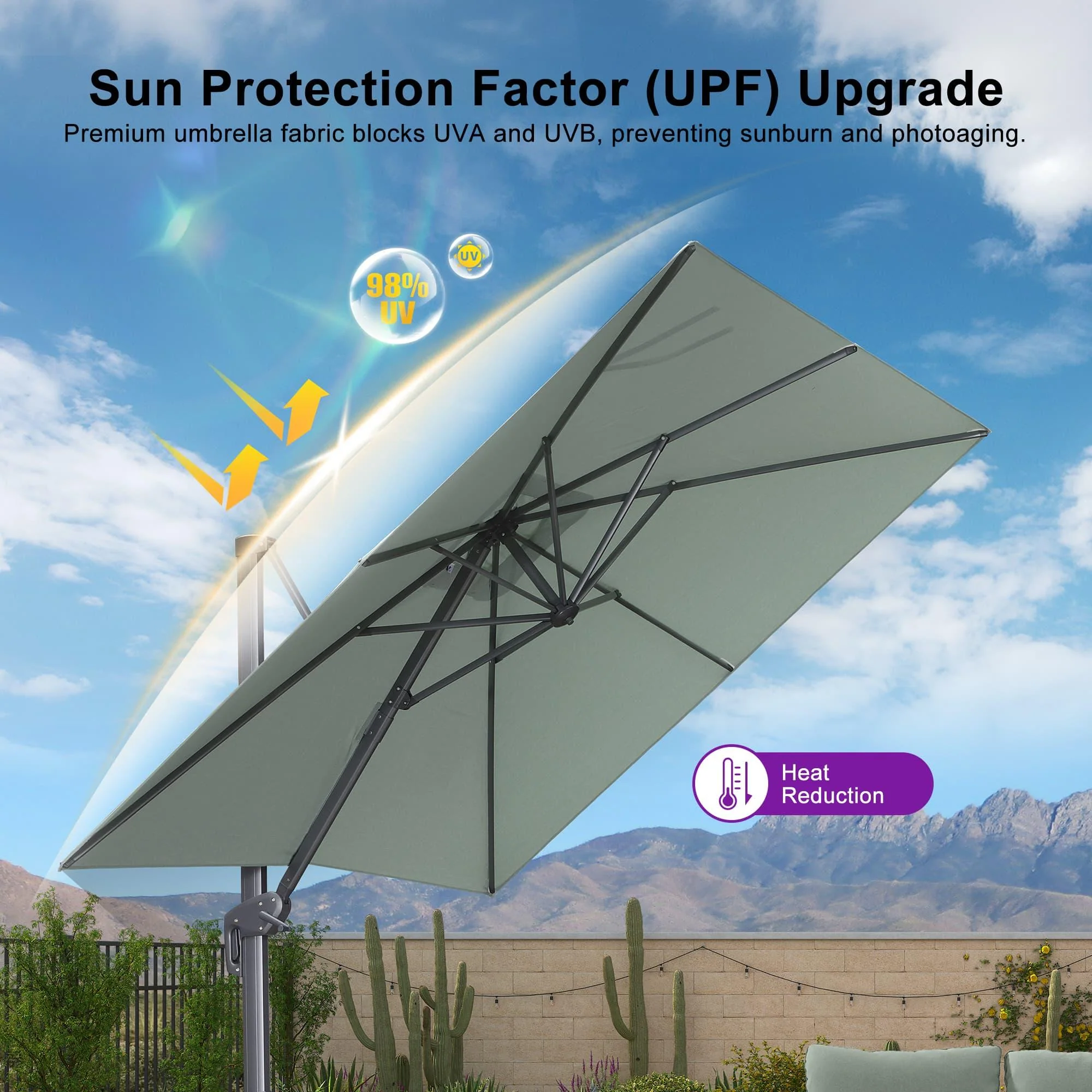 PURPLE LEAF UV Resistant Affordable Patio Outdoor Umbrella with Recycled Fabric - Image 158