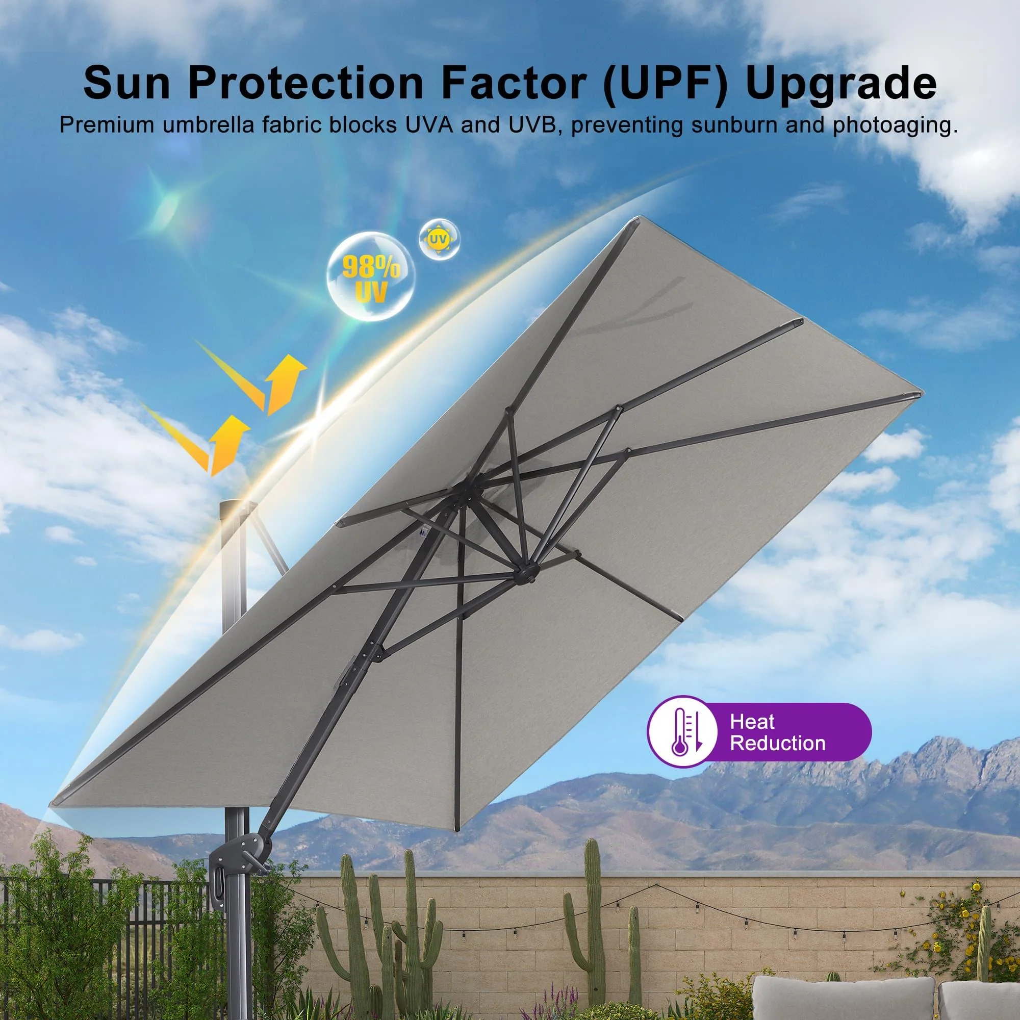 PURPLE LEAF UV Resistant Affordable Patio Outdoor Umbrella with Recycled Fabric - Image 159