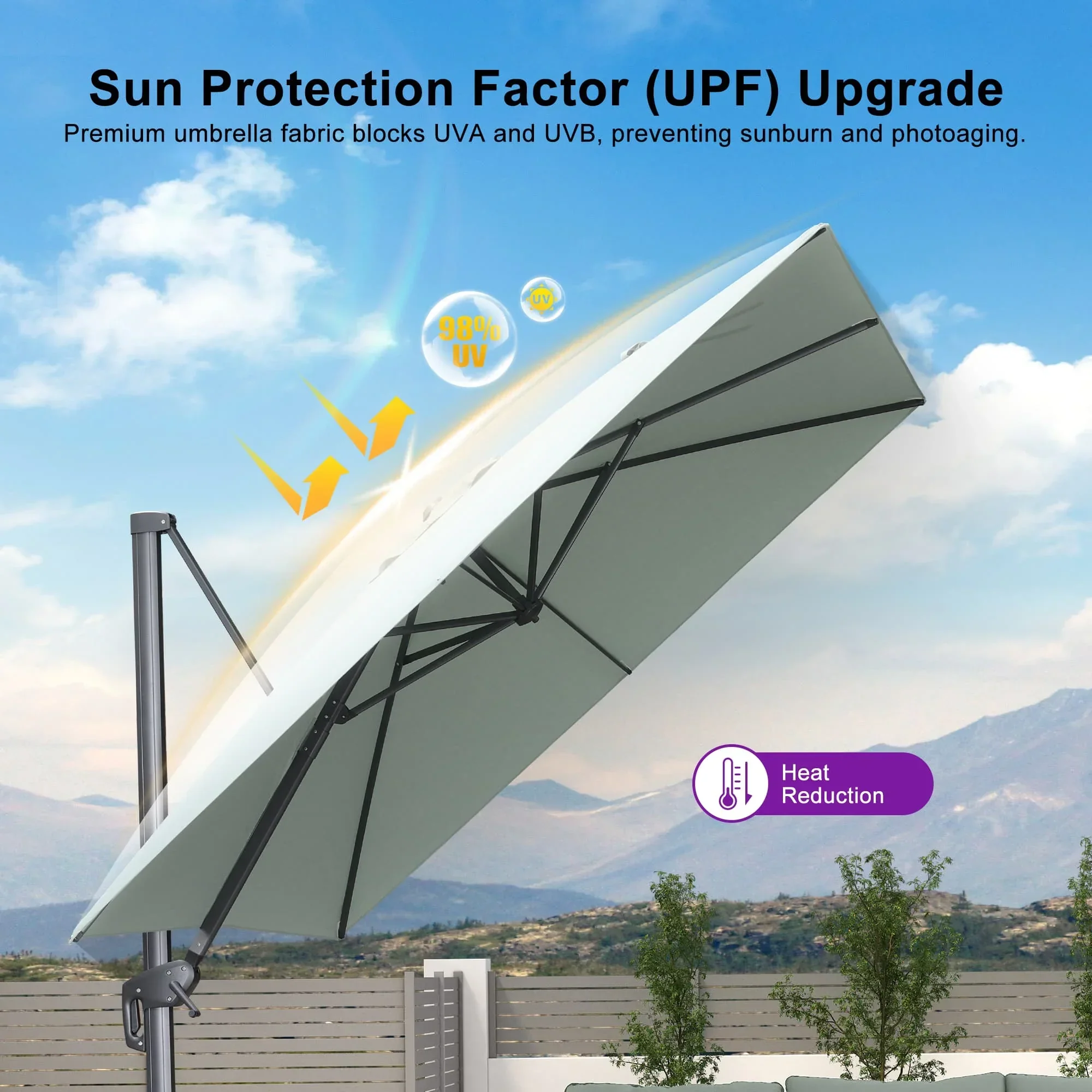 PURPLE LEAF UV Resistant Affordable Patio Outdoor Umbrella with Recycled Fabric - Image 160