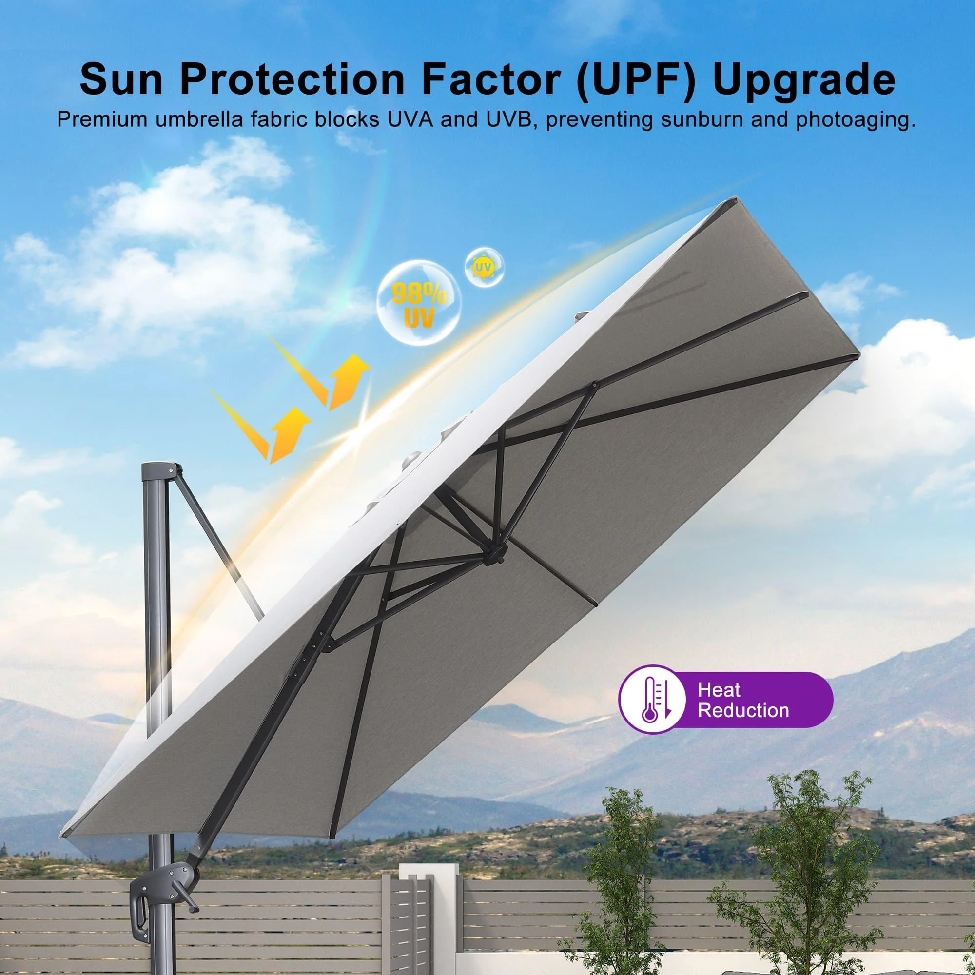 PURPLE LEAF UV Resistant Affordable Patio Outdoor Umbrella with Recycled Fabric - Image 164