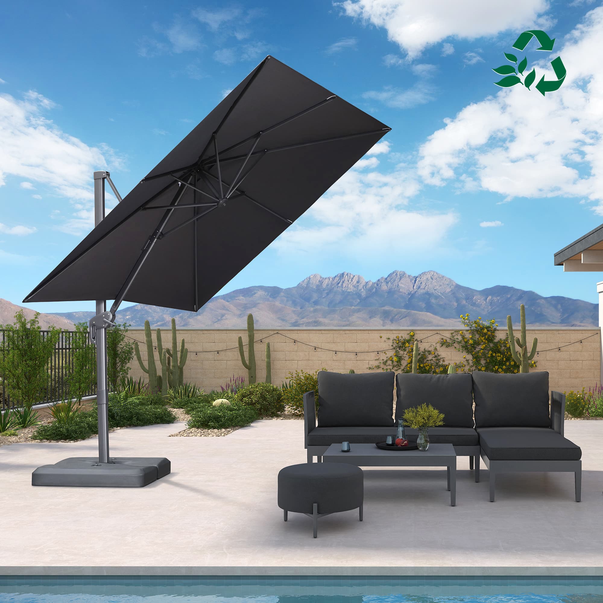 PURPLE LEAF UV Resistant Affordable Patio Outdoor Umbrella with Recycled Fabric - Image 184