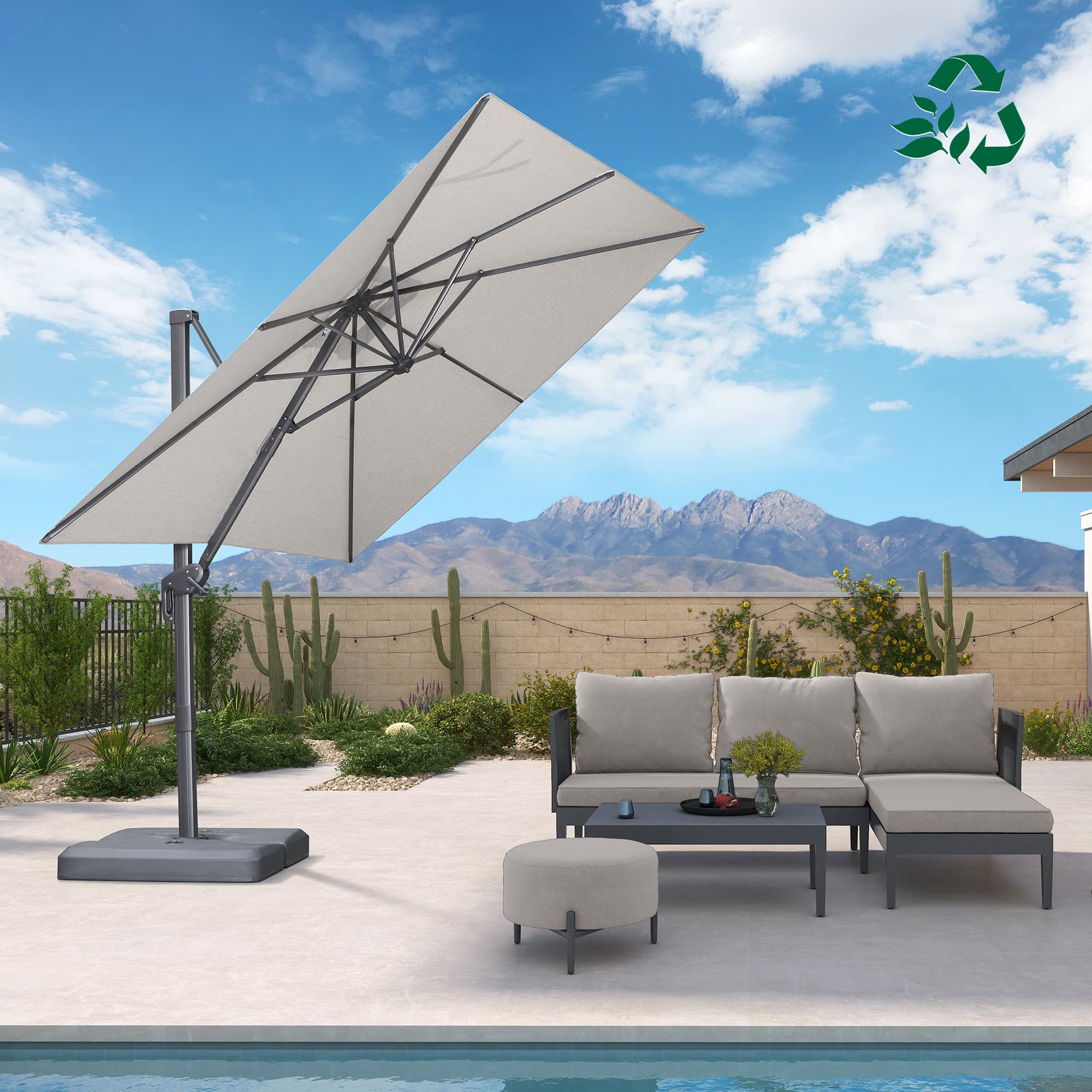 PURPLE LEAF UV Resistant Affordable Patio Outdoor Umbrella with Recycled Fabric - Image 185