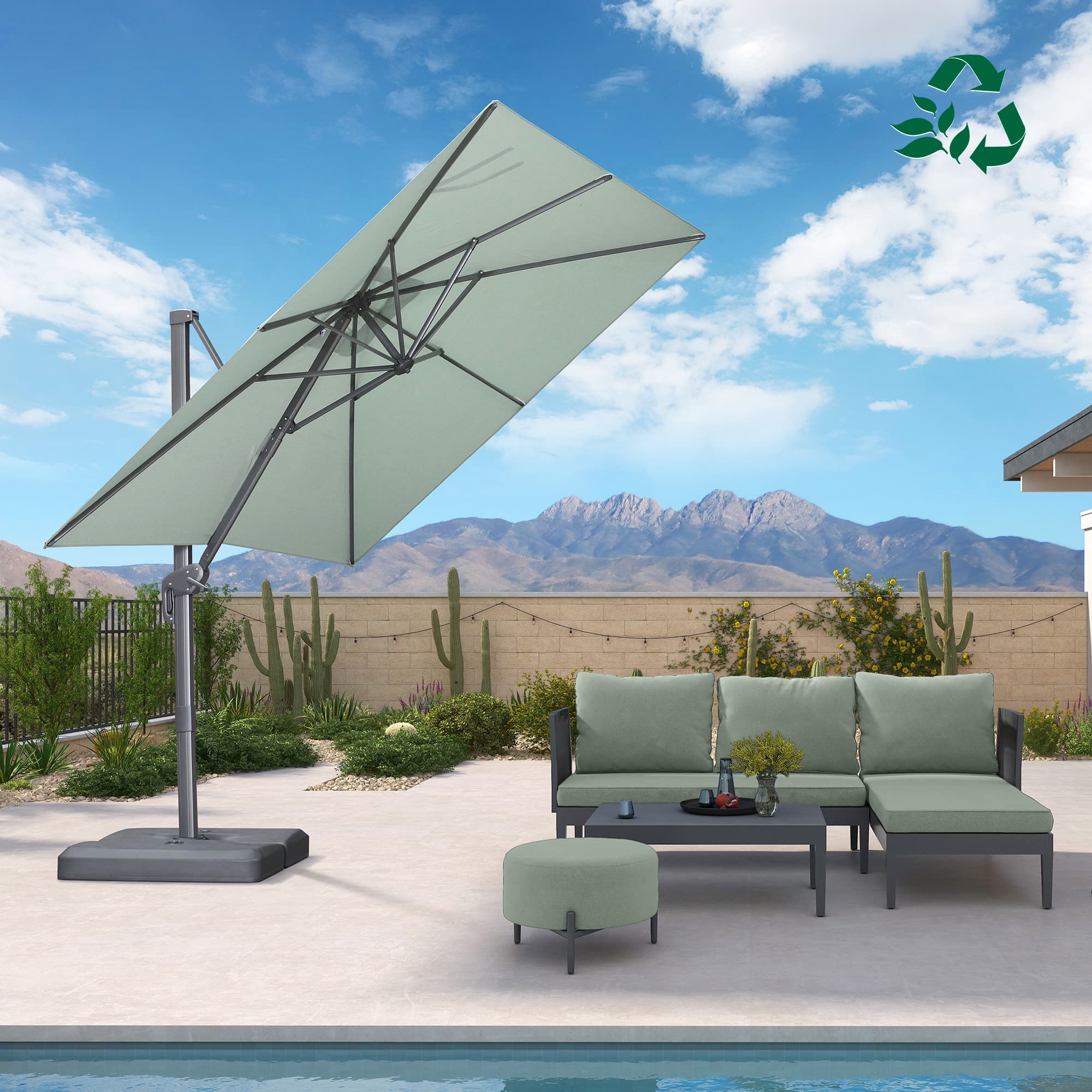 PURPLE LEAF UV Resistant Affordable Patio Outdoor Umbrella with Recycled Fabric - Image 186