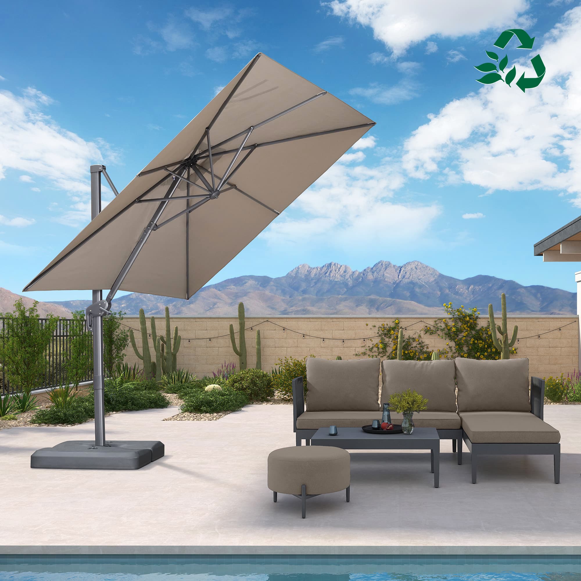 PURPLE LEAF UV Resistant Affordable Patio Outdoor Umbrella with Recycled Fabric - Image 187