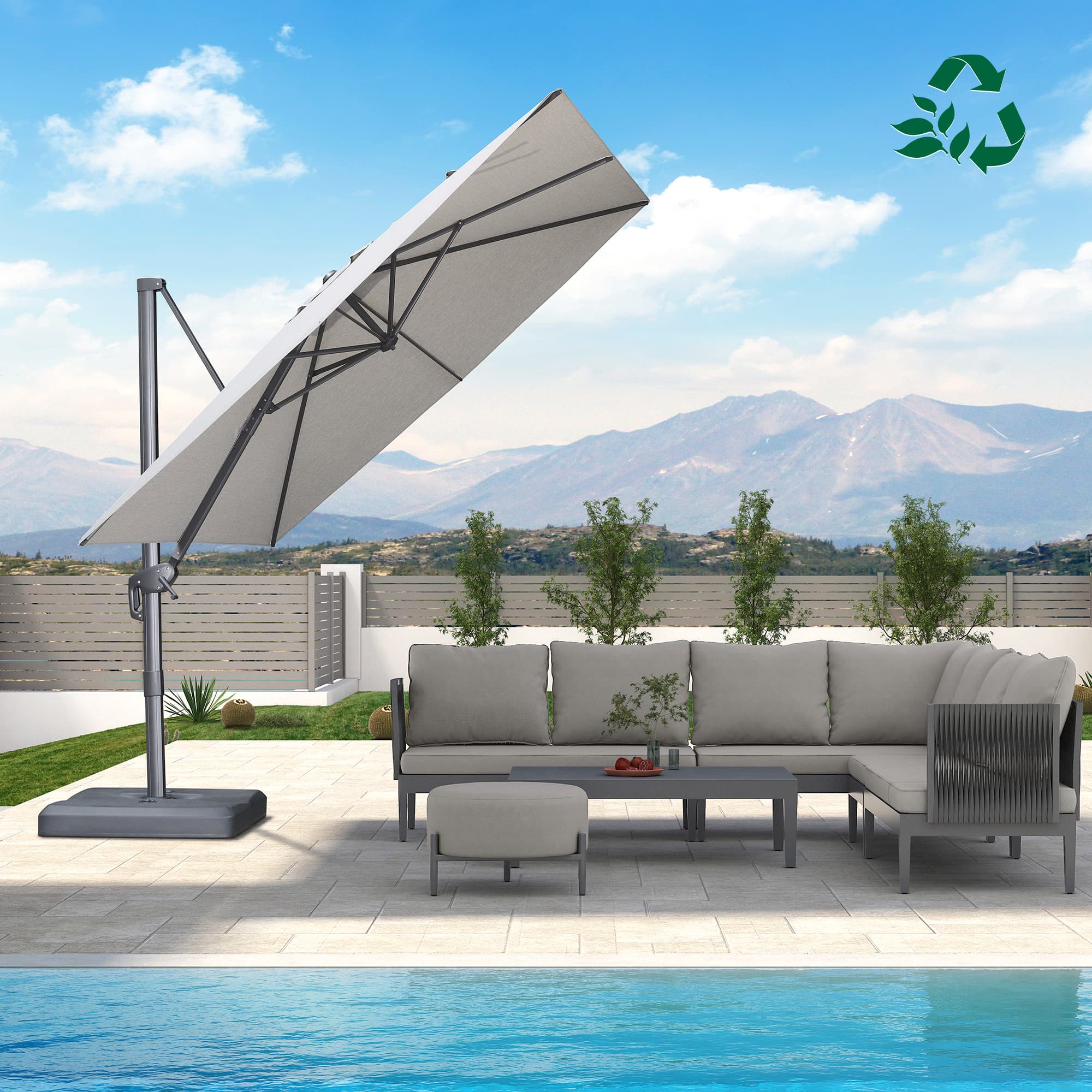 PURPLE LEAF UV Resistant Affordable Patio Outdoor Umbrella with Recycled Fabric - Image 189