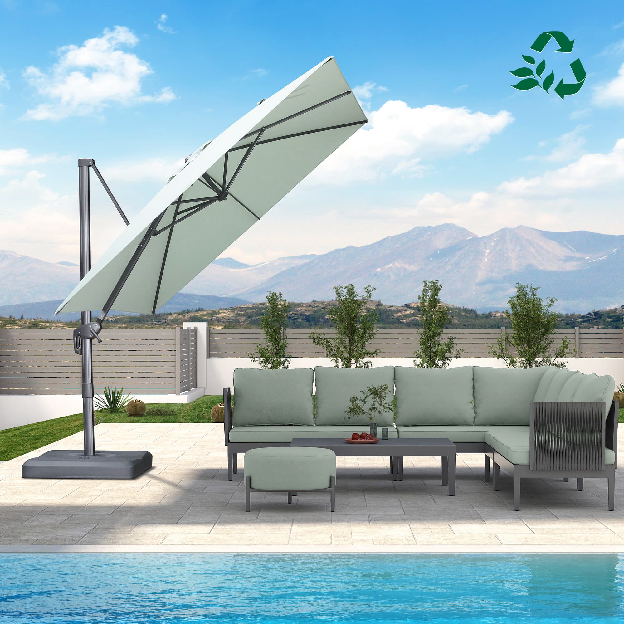 PURPLE LEAF UV Resistant Affordable Patio Outdoor Umbrella with Recycled Fabric - Image 190