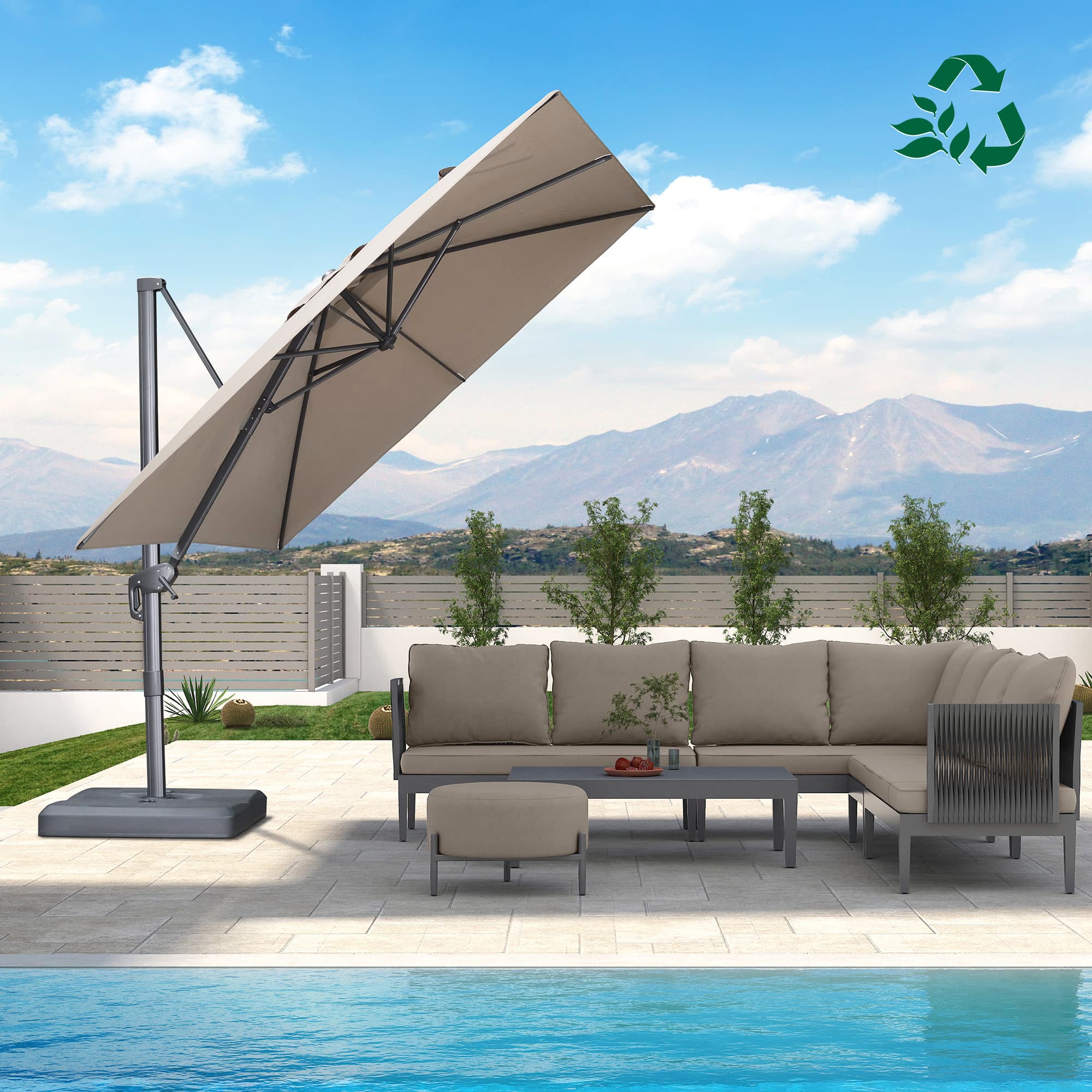 PURPLE LEAF UV Resistant Affordable Patio Outdoor Umbrella with Recycled Fabric - Image 191