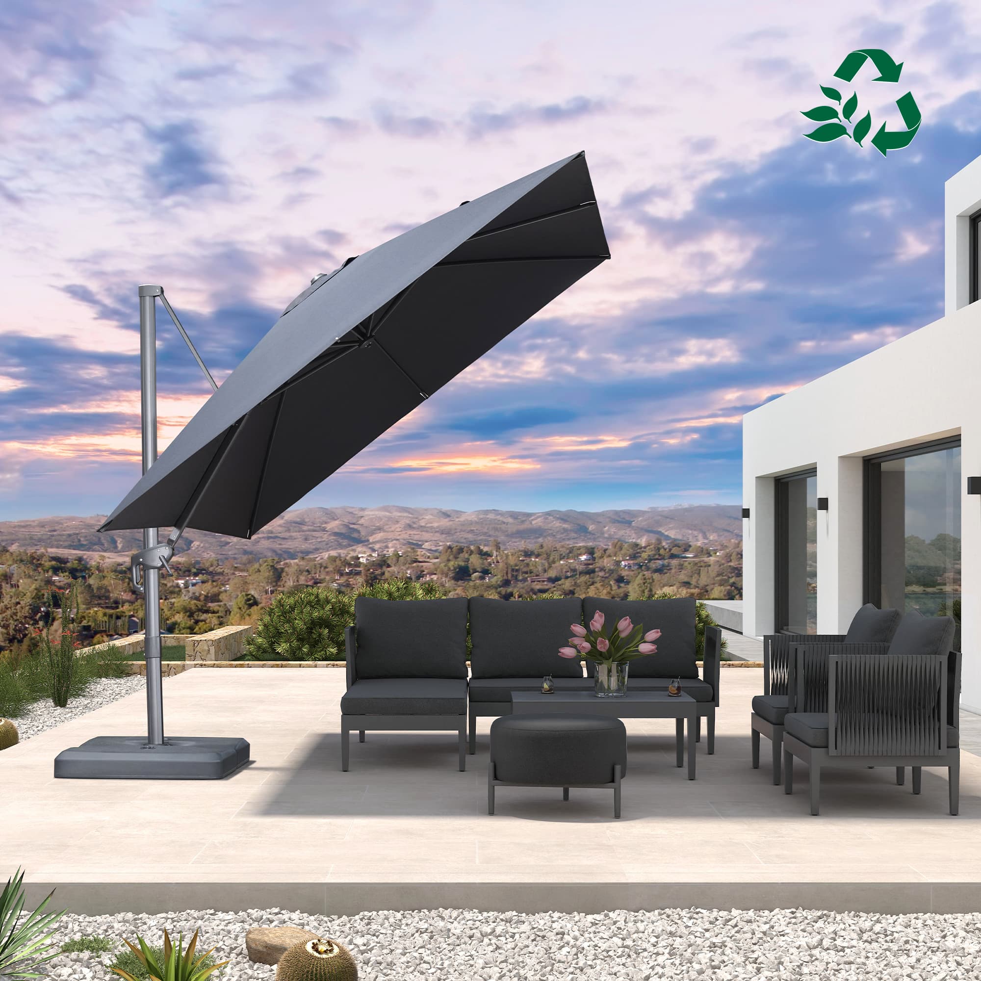 PURPLE LEAF UV Resistant Affordable Patio Outdoor Umbrella with Recycled Fabric - Image 196