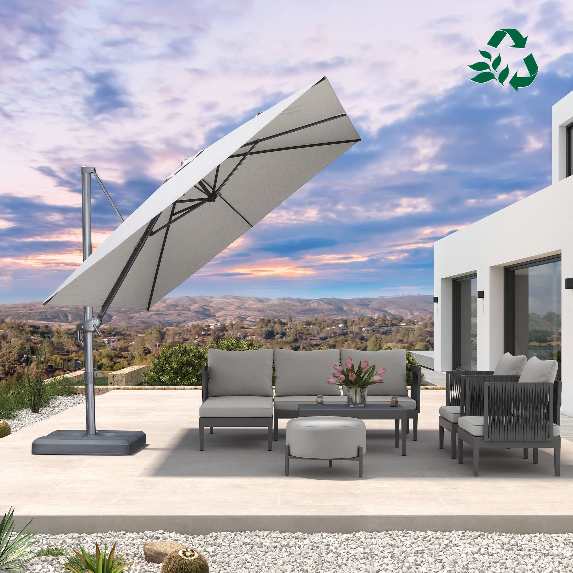 PURPLE LEAF UV Resistant Affordable Patio Outdoor Umbrella with Recycled Fabric - Image 197