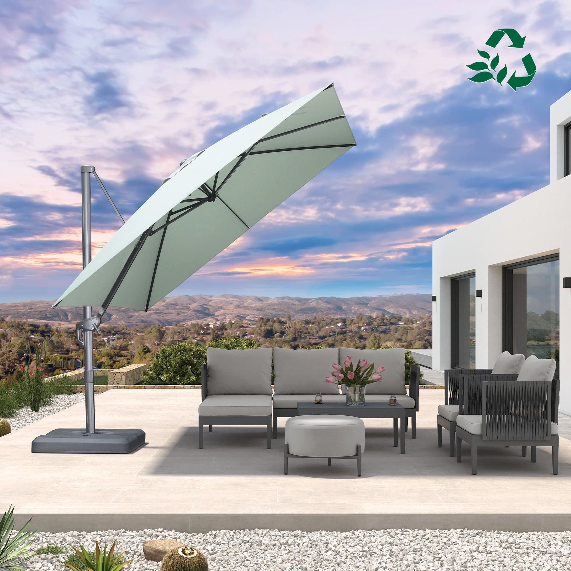 PURPLE LEAF UV Resistant Affordable Patio Outdoor Umbrella with Recycled Fabric - Image 198