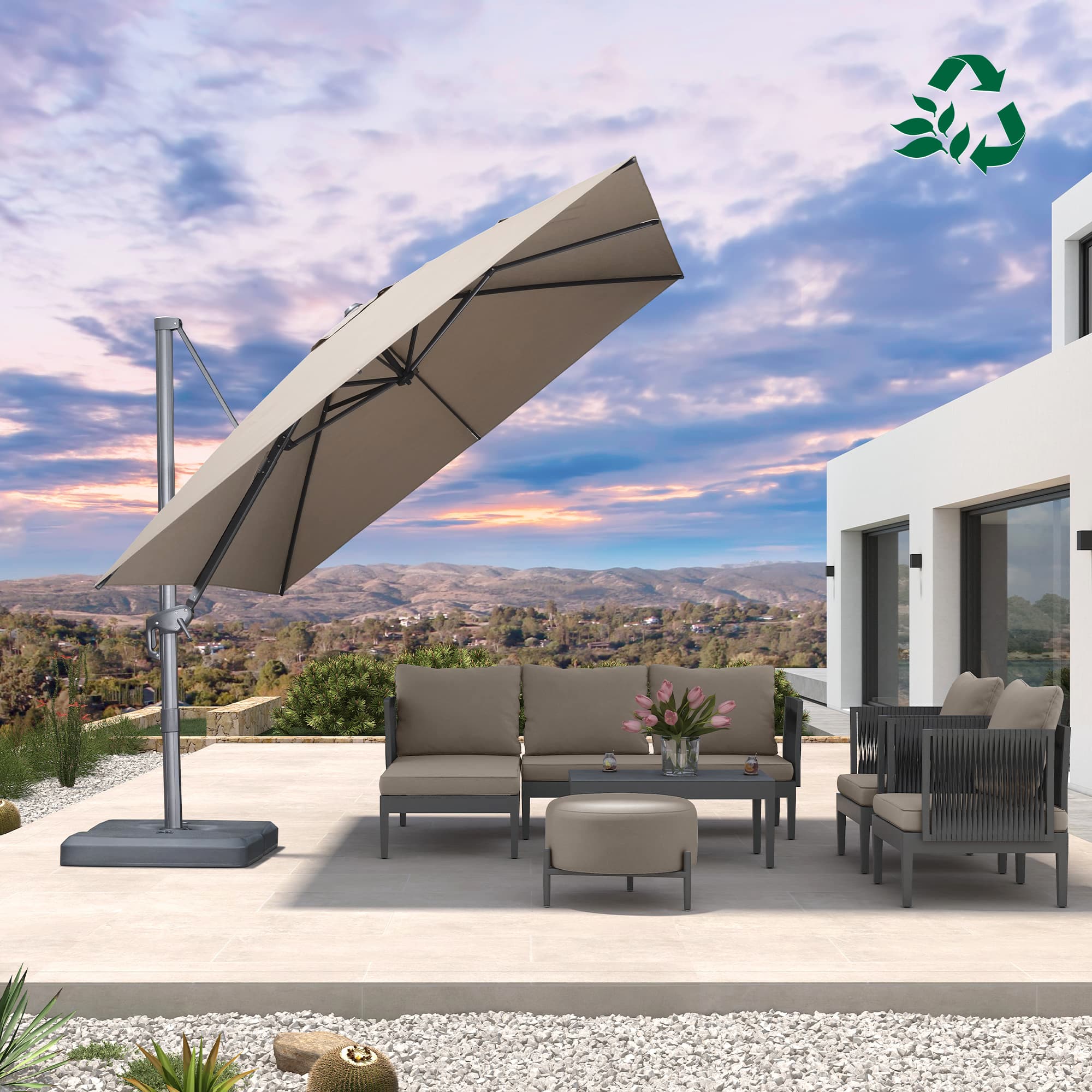 PURPLE LEAF UV Resistant Affordable Patio Outdoor Umbrella with Recycled Fabric - Image 199