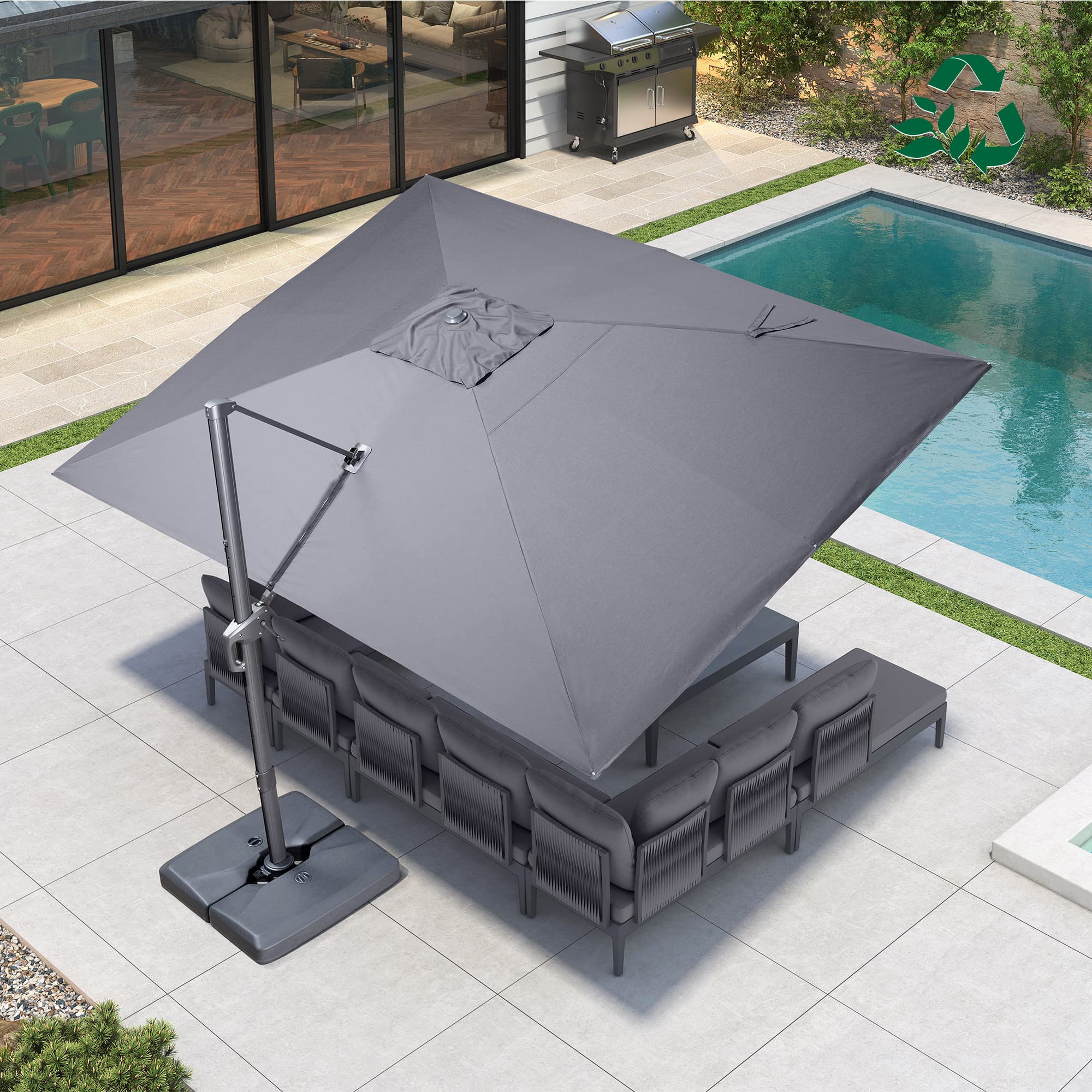 PURPLE LEAF UV Resistant Affordable Patio Outdoor Umbrella with Recycled Fabric - Image 200