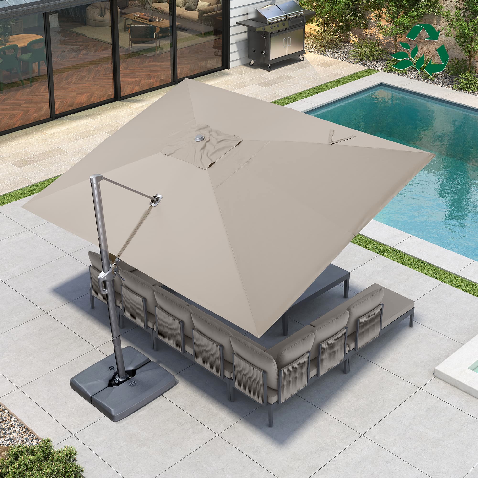 PURPLE LEAF UV Resistant Affordable Patio Outdoor Umbrella with Recycled Fabric - Image 203