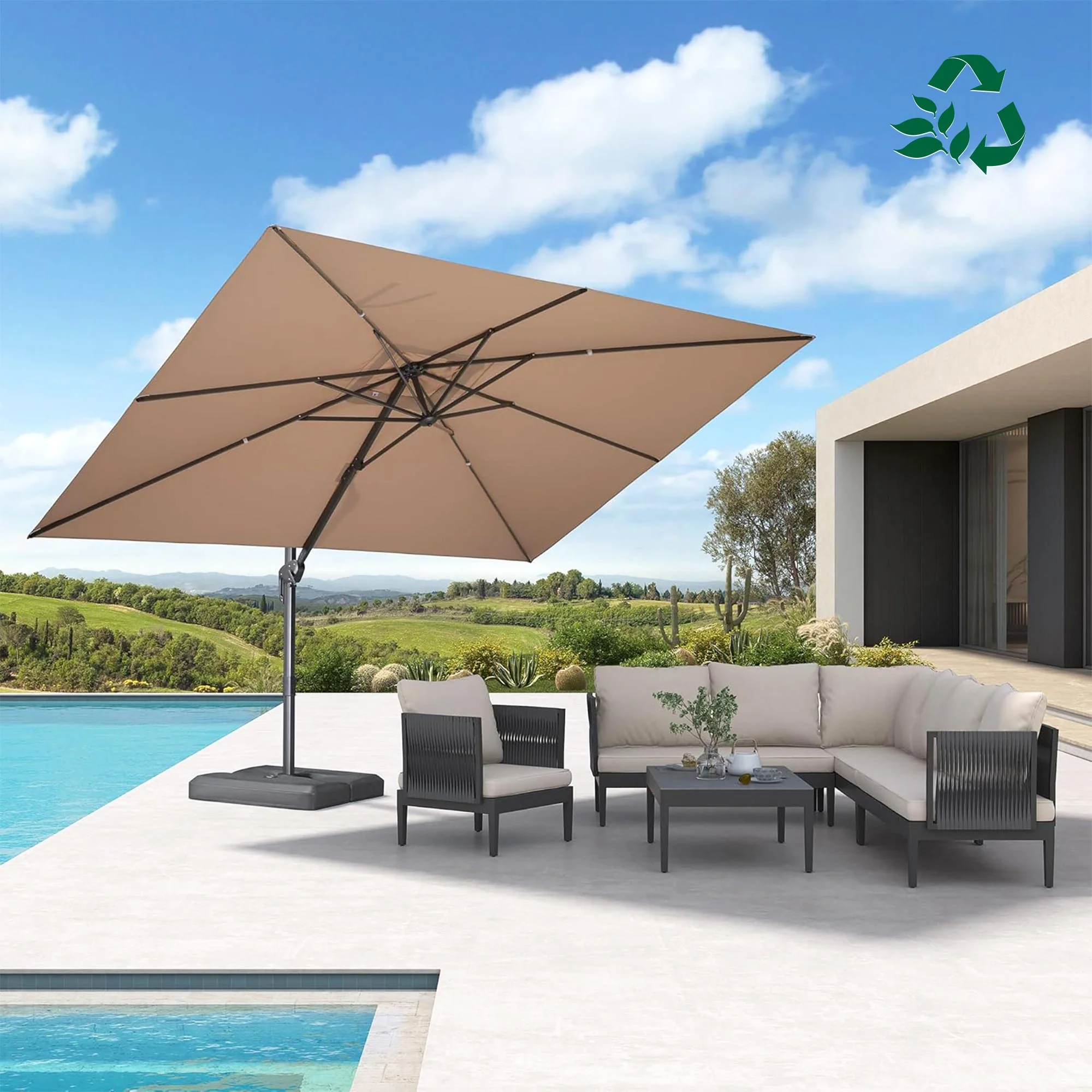 PURPLE LEAF UV Resistant Affordable Patio Outdoor Umbrella with Recycled Fabric - Image 204