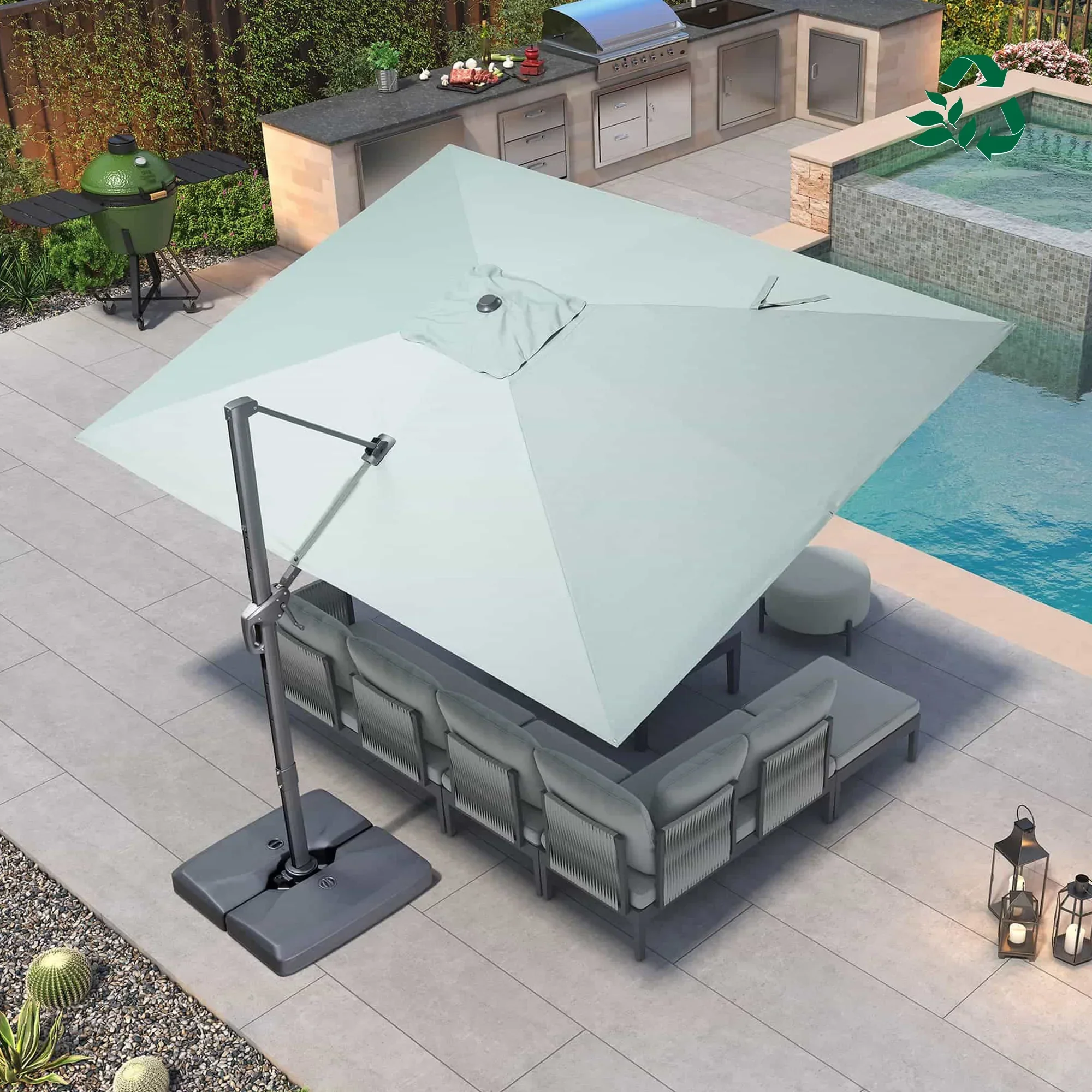 PURPLE LEAF UV Resistant Affordable Patio Outdoor Umbrella with Recycled Fabric - Image 4