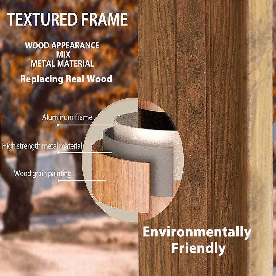 PURPLE LEAF Hardtop Gazebo for Patio Wood Grain Galvanized Steel Frame Awning with String Lights-milky - Image 15