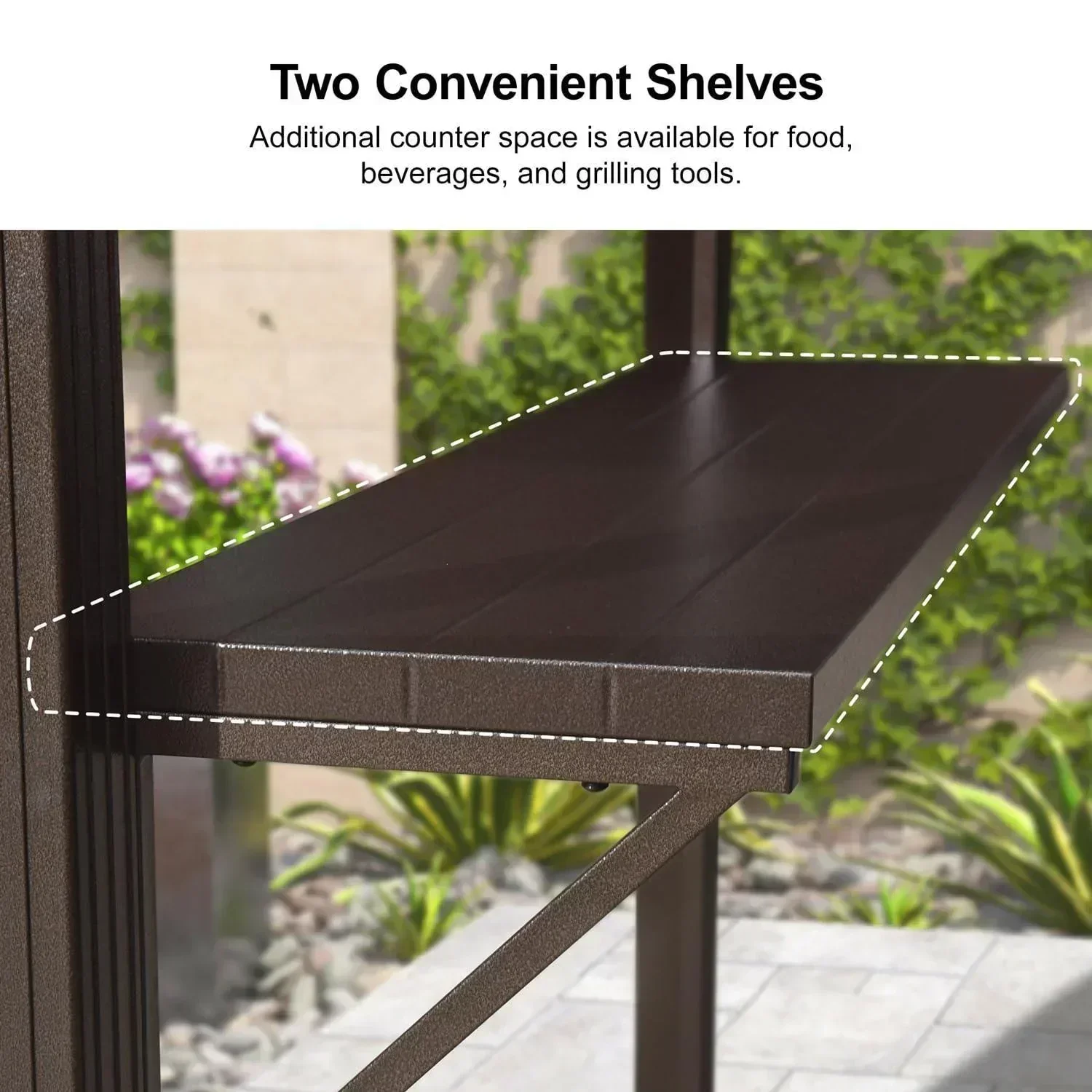 PURPLE LEAF Hardtop Grill Gazebo for Patio Bronze Permanent Metal Roof Outside Sun Shade Outdoor BBQ Canopy with String Lights - Image 42