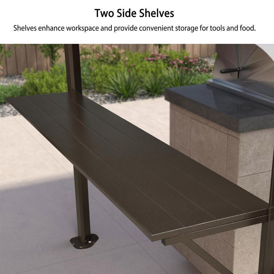 PURPLE LEAF Hardtop Grill Gazebo for Patio Bronze Permanent Metal Roof Outside Sun Shade Outdoor BBQ Canopy with String Lights - Image 52