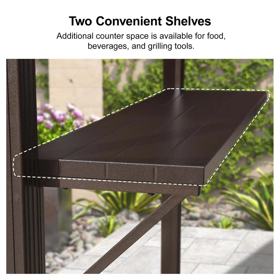 PURPLE LEAF Hardtop Grill Gazebo for Patio Bronze Permanent Metal Roof Outside Sun Shade Outdoor BBQ Canopy with String Lights - Image 77