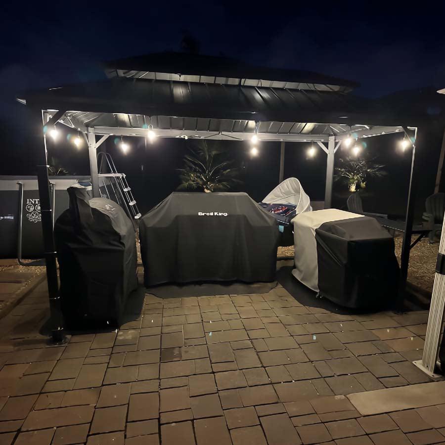 PURPLE LEAF Hardtop Grill Gazebo for Patio Grey Permanent Metal Roof Outside Sun Shade Outdoor BBQ Canopy - Image 30