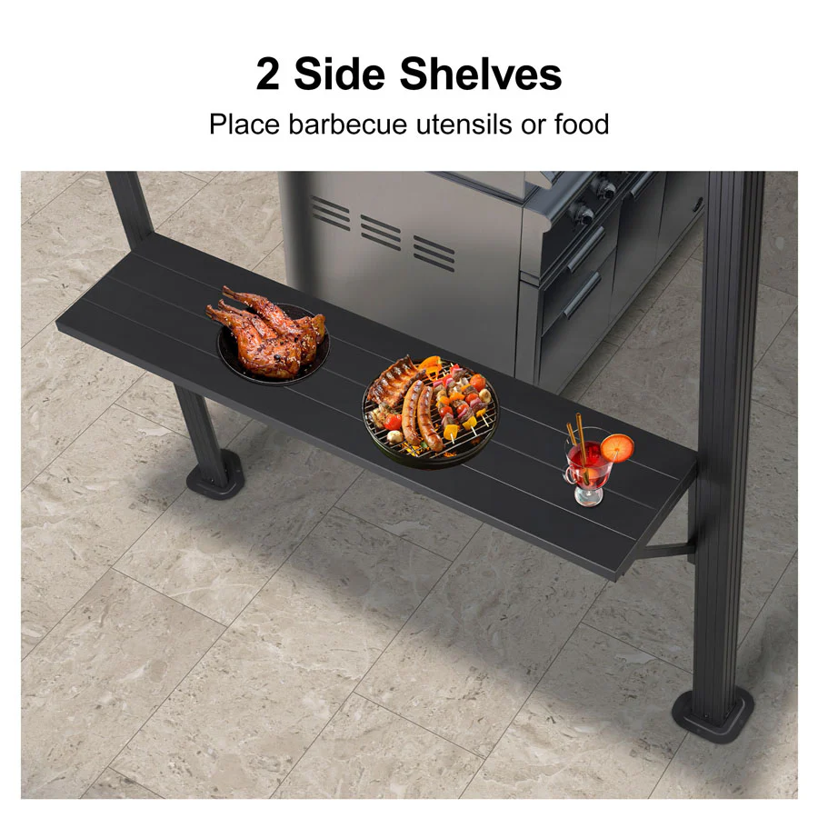 PURPLE LEAF Hardtop Grill Gazebo for Patio Grey Permanent Metal Roof Outside Sun Shade Outdoor BBQ Canopy - Image 36