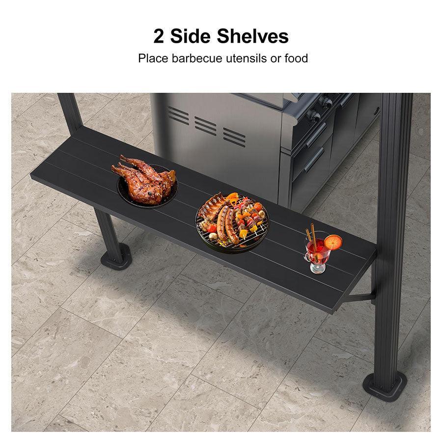 PURPLE LEAF Hardtop Grill Gazebo for Patio Grey Permanent Metal Roof Outside Sun Shade Outdoor BBQ Canopy - Image 5