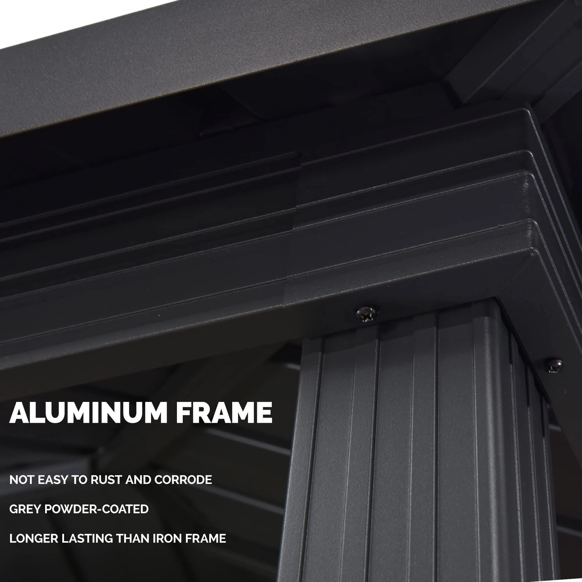 PURPLE LEAF Hardtop Grill Gazebo for Patio Grey Permanent Metal Roof Outside Sun Shade Outdoor BBQ Canopy - Image 7