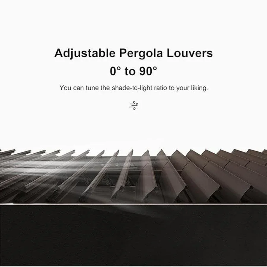 PURPLE LEAF Athena Louvered Pergola Grey Outdoor Aluminum Pergola with Roller Blind Adjustable Gazebo for Patio Deck Garden - Image 11