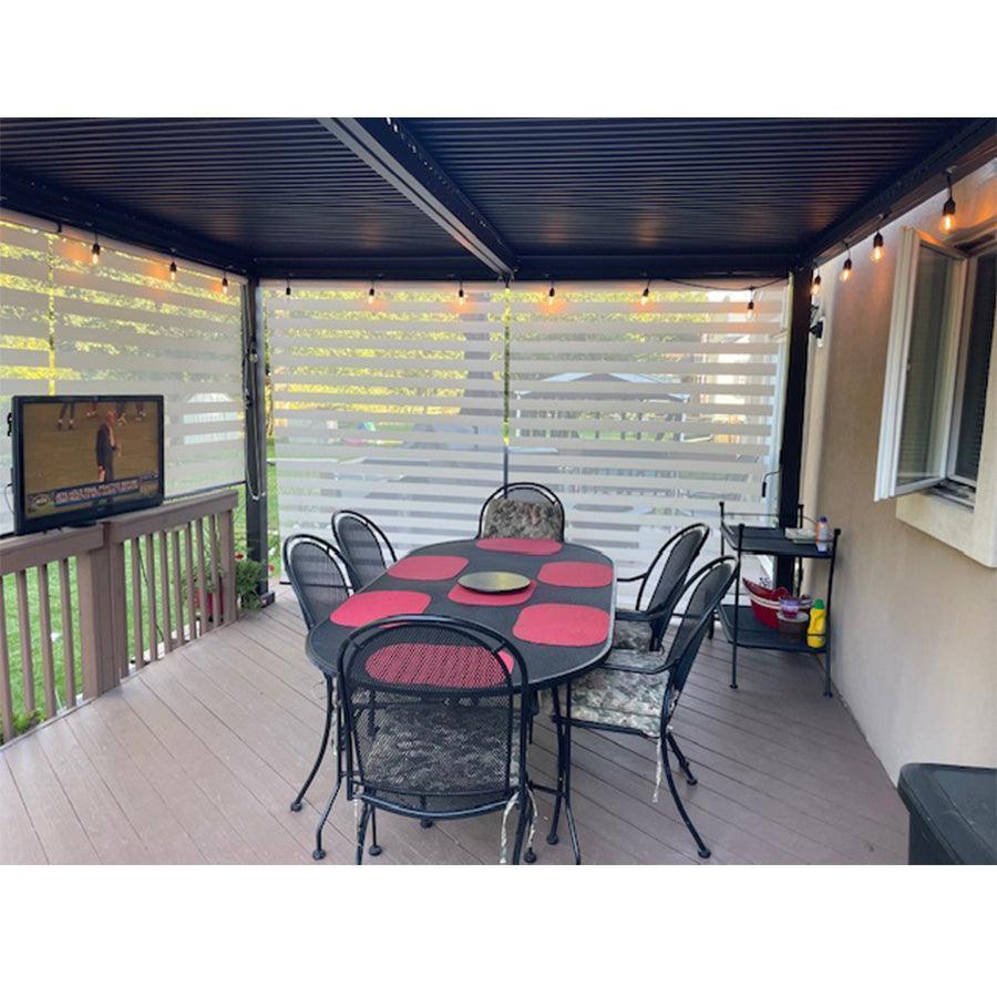 PURPLE LEAF Athena Louvered Pergola Grey Outdoor Aluminum Pergola with Roller Blind Adjustable Gazebo for Patio Deck Garden - Image 75