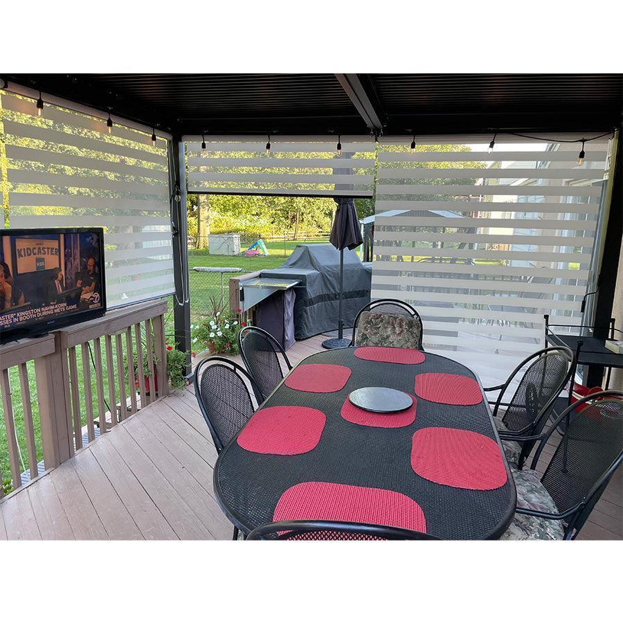 PURPLE LEAF Athena Louvered Pergola Grey Outdoor Aluminum Pergola with Roller Blind Adjustable Gazebo for Patio Deck Garden - Image 76