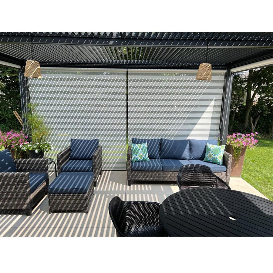 PURPLE LEAF Athena Louvered Pergola Grey Outdoor Aluminum Pergola with Roller Blind Adjustable Gazebo for Patio Deck Garden - Image 77