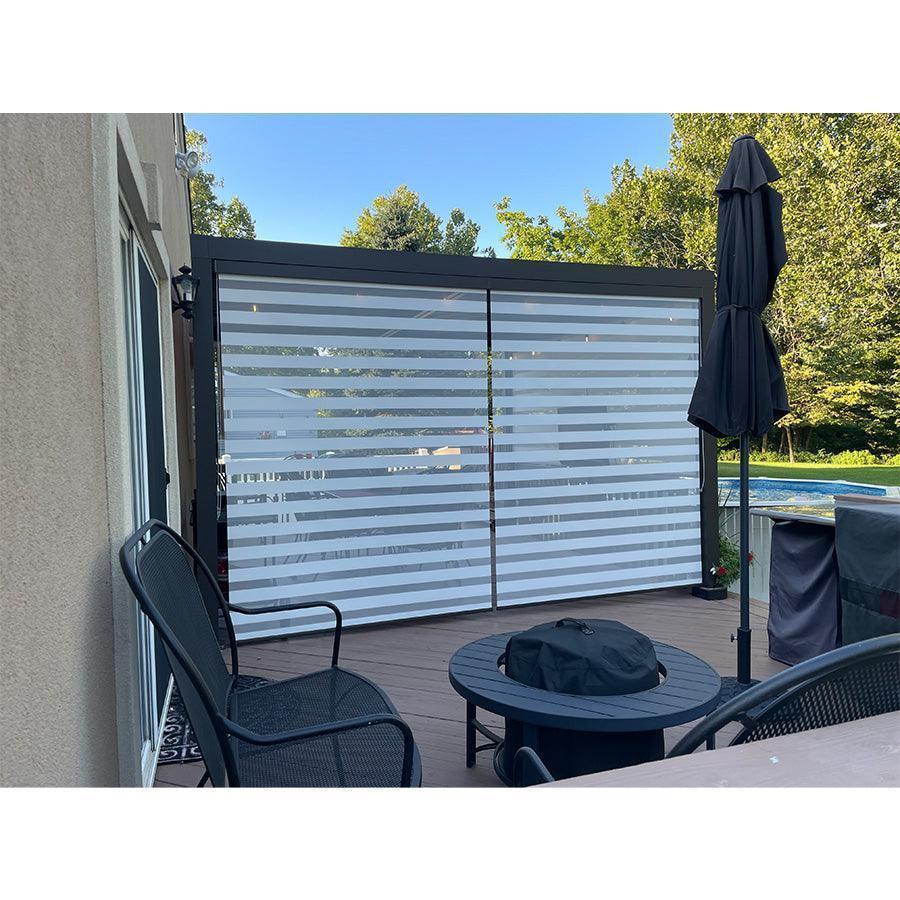 PURPLE LEAF Athena Louvered Pergola Grey Outdoor Aluminum Pergola with Roller Blind Adjustable Gazebo for Patio Deck Garden - Image 79