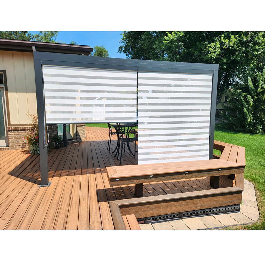 PURPLE LEAF Athena Louvered Pergola Grey Outdoor Aluminum Pergola with Roller Blind Adjustable Gazebo for Patio Deck Garden - Image 80