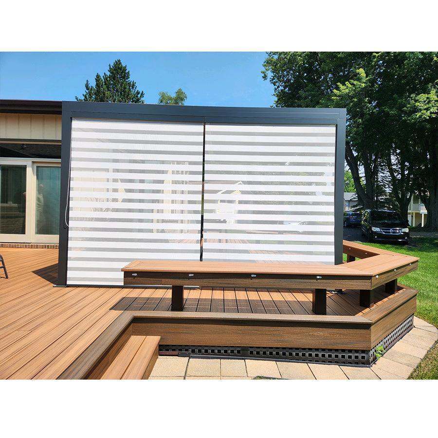 PURPLE LEAF Athena Louvered Pergola Grey Outdoor Aluminum Pergola with Roller Blind Adjustable Gazebo for Patio Deck Garden - Image 82