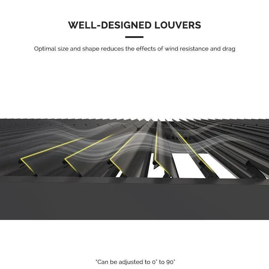 PURPLE LEAF Athena Louvered Pergola Grey Outdoor Aluminum Pergola with Strip Lights Adjustable Gazebo for Patio Deck Garden - Image 17