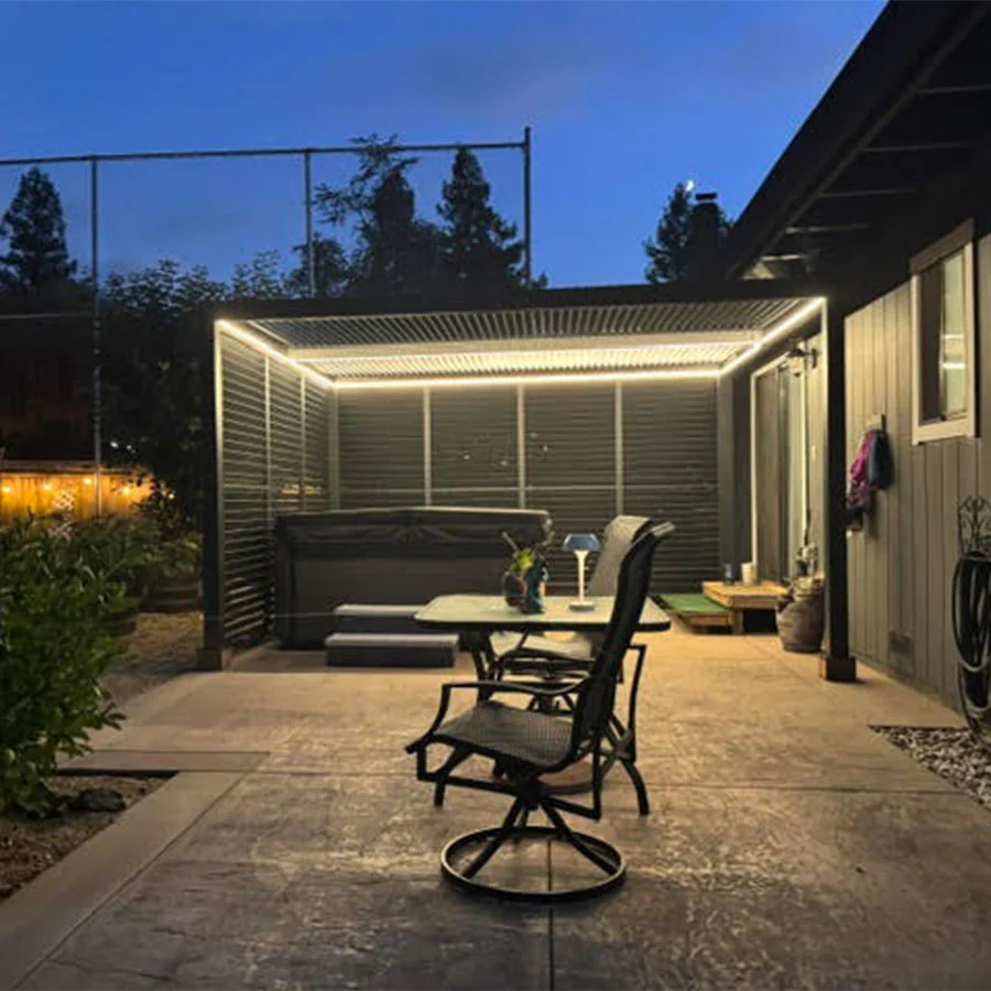 PURPLE LEAF Athena Louvered Pergola Grey Outdoor Aluminum Pergola with Strip Lights Adjustable Gazebo for Patio Deck Garden - Image 34