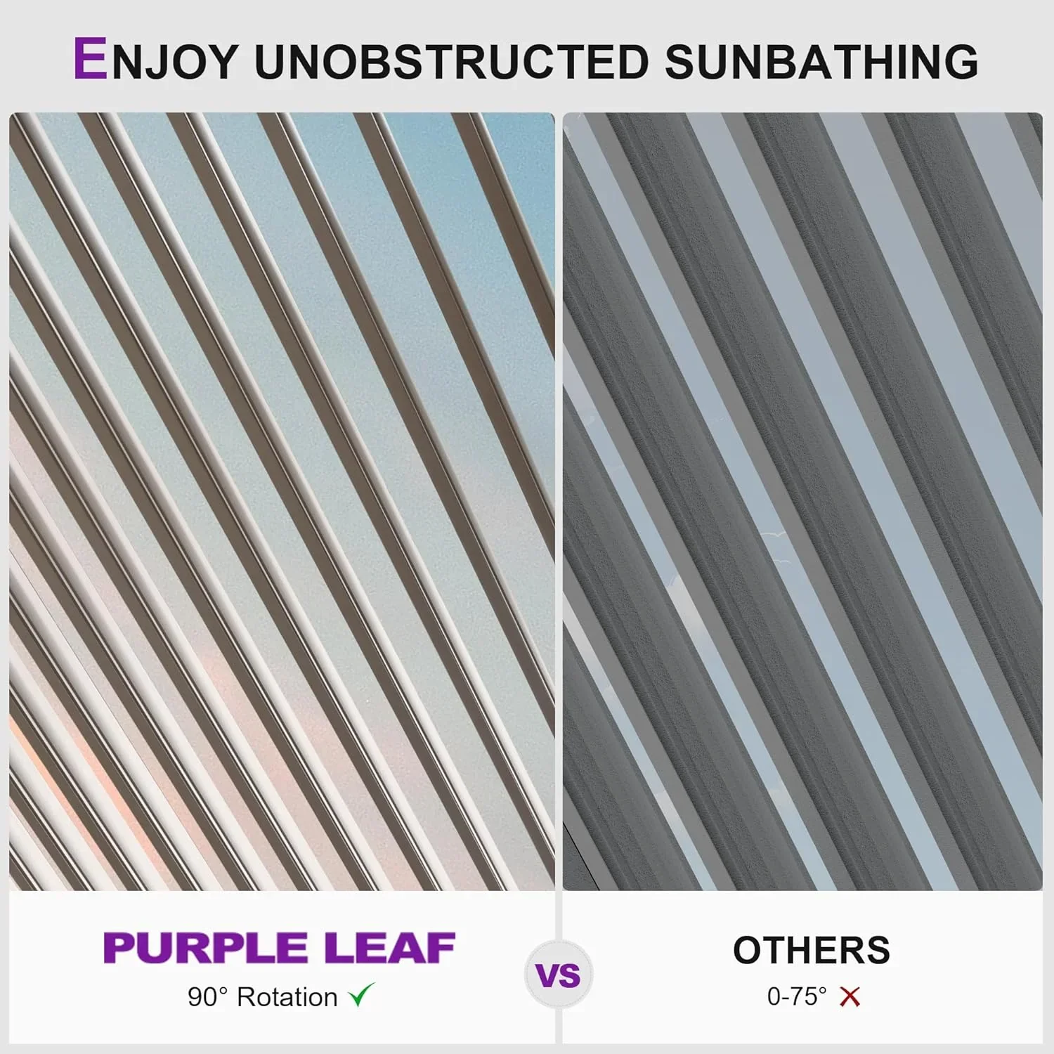 PURPLE LEAF Athena Louvered Pergola Modern Champagne Pergola with Adjustable Roof for Deck Backyard Garden - Image 29