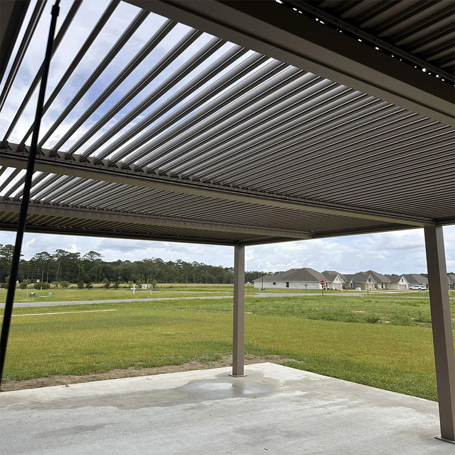 PURPLE LEAF Athena Louvered Pergola Modern Champagne Pergola with Adjustable Roof for Deck Backyard Garden - Image 42