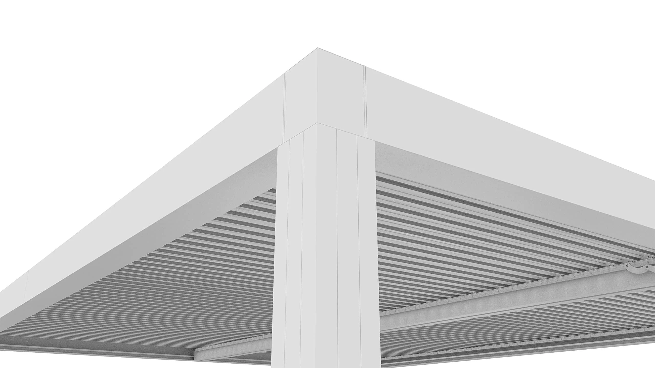 PURPLE LEAF Athena Louvered Pergola Modern White Pergola with Adjustable Roof for Deck Backyard Garden - Image 18