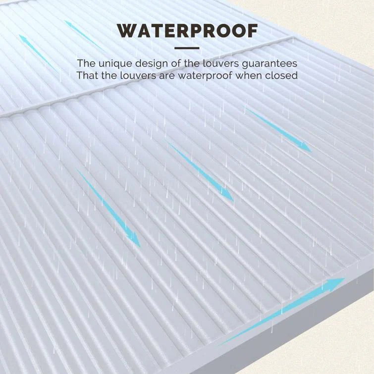 PURPLE LEAF Athena Louvered Pergola Modern White Pergola with Adjustable Roof for Deck Backyard Garden - Image 22