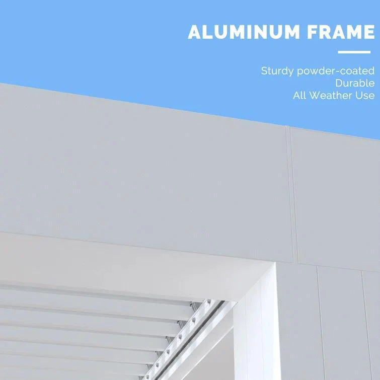 PURPLE LEAF Athena Louvered Pergola Modern White Pergola with Adjustable Roof for Deck Backyard Garden - Image 23