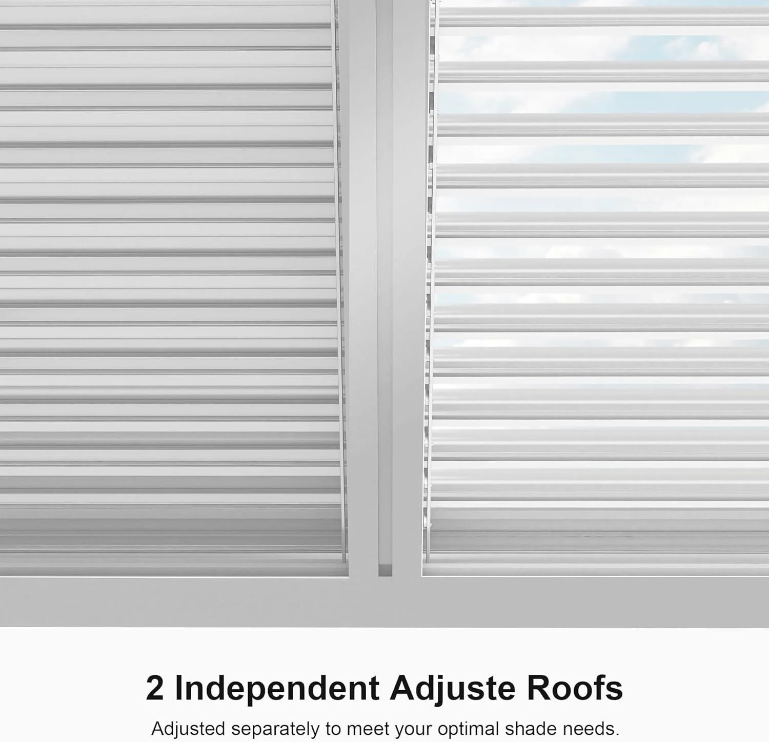 PURPLE LEAF Athena Louvered Pergola Modern White Pergola with Adjustable Roof for Deck Backyard Garden - Image 46