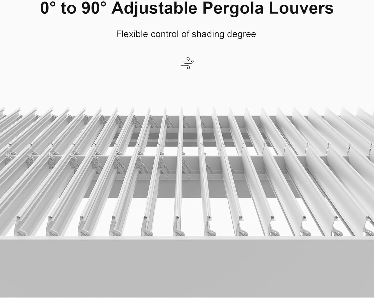 PURPLE LEAF Athena Louvered Pergola Modern White Pergola with Adjustable Roof for Deck Backyard Garden - Image 48