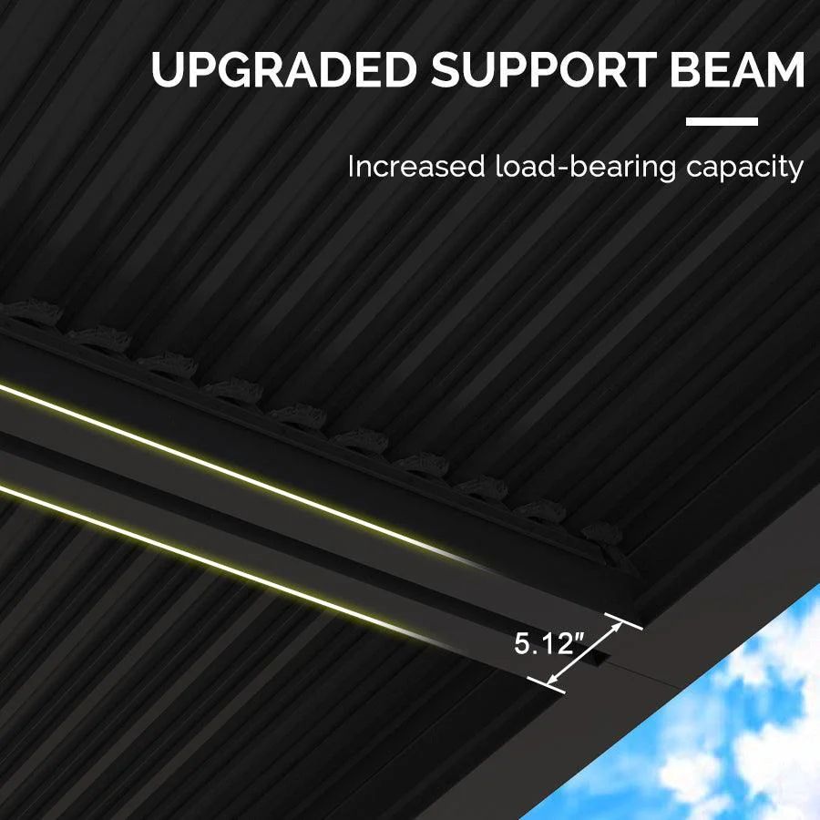 PURPLE LEAF Athena Louvered Pergola Outdoor Aluminum Pergola with Adjustable Roof for Deck Backyard Garden Hardtop Gazebo - Image 10