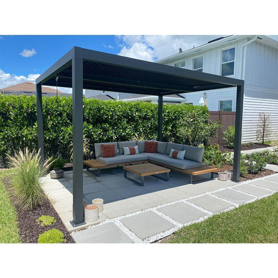 PURPLE LEAF Athena Louvered Pergola Outdoor Aluminum Pergola with Adjustable Roof for Deck Backyard Garden Hardtop Gazebo - Image 108