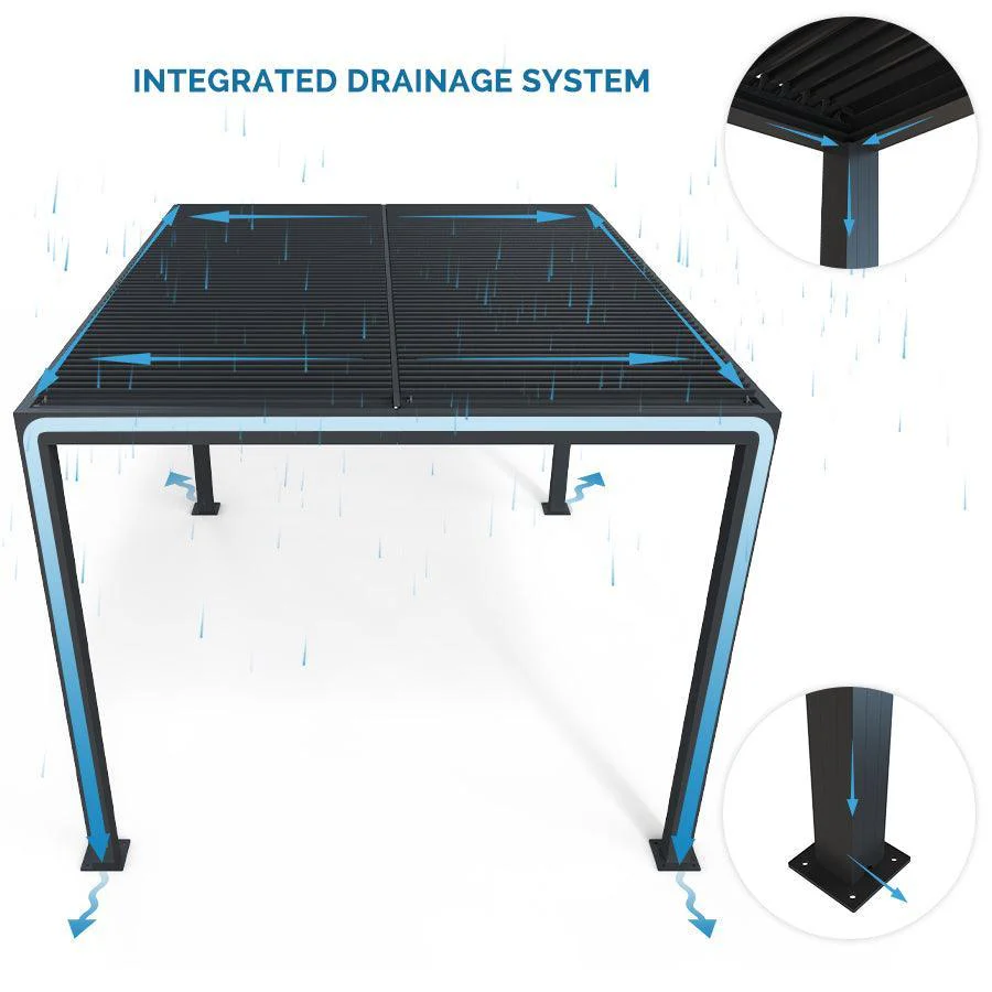 PURPLE LEAF Athena Louvered Pergola Outdoor Aluminum Pergola with Adjustable Roof for Deck Backyard Garden Hardtop Gazebo - Image 11