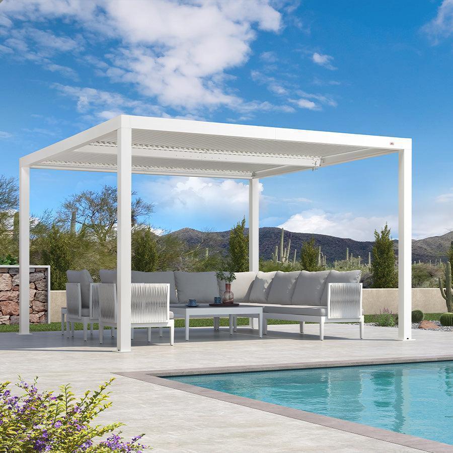 PURPLE LEAF Athena Louvered Pergola Outdoor Aluminum Pergola with Adjustable Roof for Deck Backyard Garden Hardtop Gazebo - Image 117