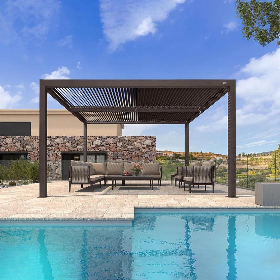 PURPLE LEAF Athena Louvered Pergola Outdoor Aluminum Pergola with Adjustable Roof for Deck Backyard Garden Hardtop Gazebo - Image 122